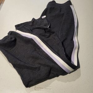 Aerie Dark Gray Joggers with White Stripes, Small